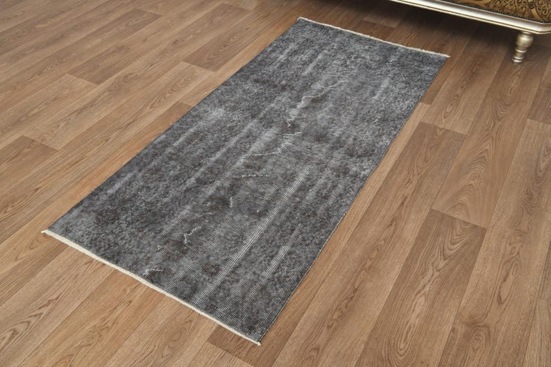 Turkish Rug Small 3x6 Gray Runner Rug, Handmade Turkish Wool Rug, Narrow Hallway Runner ...