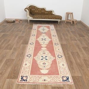 Runner Rug, Hallway Rug, Anatolian Rug, Neutral Rug, Turkish Runner Rug, Oushak Runner Rug, Vintage Runner Rug,Entry Rug,Turkish Rug, B-3126