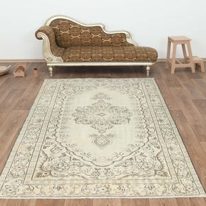 6x9 Rug, Handmade Rug, Soft Area Rug, Vintage Area Rug, Christmas Gift Rug, Anatolian Rug, Oushak Rug, 6x9 Turkish Rug, Wool Rug, S-1030