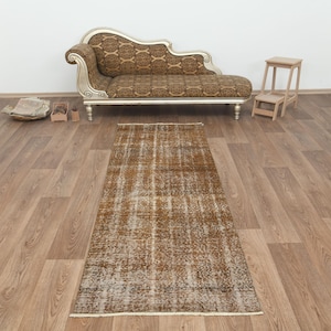 Entry Rug, Custom Rug, Wool Runner Rug, Antique Rug, Turkish Runner Rug, Oushak Runner Rug, Vintage Runner Rug, Hallway Rug, 3x8 Rug, B-3521