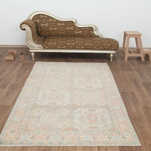 4x7 Faded Rug, 4x7 Vintage rug, 4x7 Anatolian Rug, 4x7 Bedroom Rug, 4x7 Area Rug, 4x7 Neutral Rug, Gift Rug, Turkey Rug, Oushak Area, A-1590