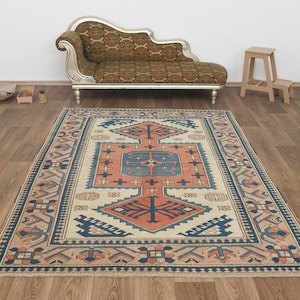6x8 Rug, 6x8 Area Rug, 6x8 Turkish Rug, 6x8 Bedroom Rug, Vintage Rug, Oushak Rug, Kids Rug, Living Room Rug, Area Rug, Turkish Rug, A-1487