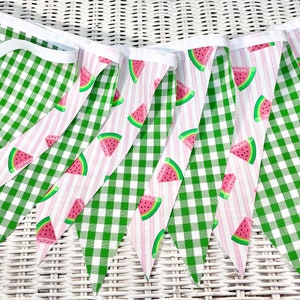 Watermelon Fabric Banner/Watermelon Fabric Bunting/Watermelon Fabric Garland/Watermelon Decor/Watermelon Highchair Fabric Banner/Watermelon