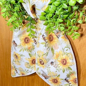 Yellow Floral Fabric Wreath Sash/Spring Wreath Sash/Wreath Decor/Wreath/Wedding Wreath Fabric Sash/Summer Wreath/Sunflower Fall Wreath Sash