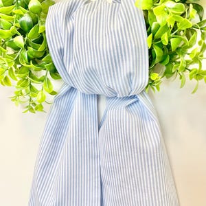 Blue Seersucker Fabric Wreath Sash/Spring Wreath Sash/Wreath Decor/Wreath Accessory/Summer Wreath Fabric Sash/Easter Wreath Sash/Wreath Sash