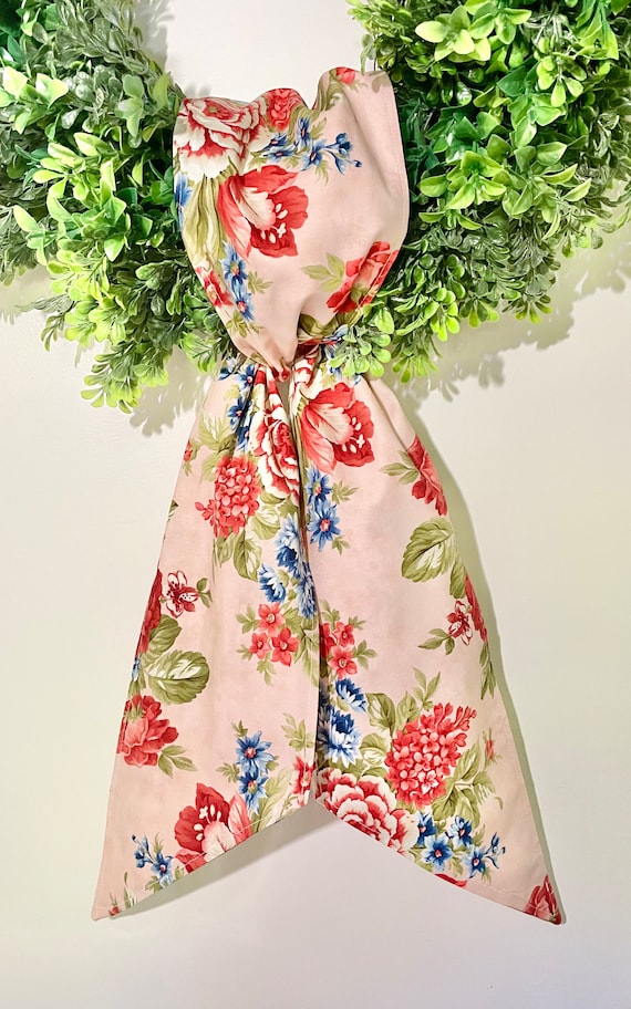 Wreath Sash/Floral Wreath Sash/Wreath Decor/Summer Wreath Sash/Spring Wreath Sash/Patriotic Wreath Sash/Blush Pink Wreath Sash/Wedding Sash