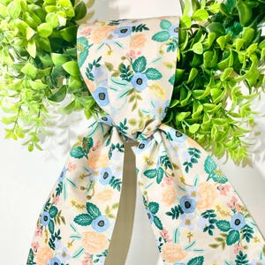 Floral Wreath Sash/Summer Wreath Decor/Spring Wreath Sash/Wreath Fabric Sash/Wedding Wreath Sash/Fall Blue Orange Wreath Sash/Baby Shower
