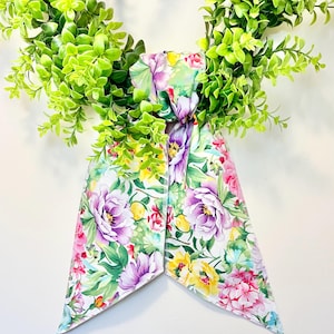 Floral Wreath Sash/Summer Wreath Decor/Spring Wreath Sash/Wreath Decor/Floral Wreath/Wreath Fabric Sash/5 inches wide x 42 inches long
