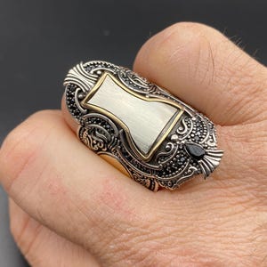 925 Sterling Silver, Handmade Silver Ring, Men Silver Ring, Men Silver Jewelry, Oxidized Silver Ring, Gift for Men, Large Silver Ring