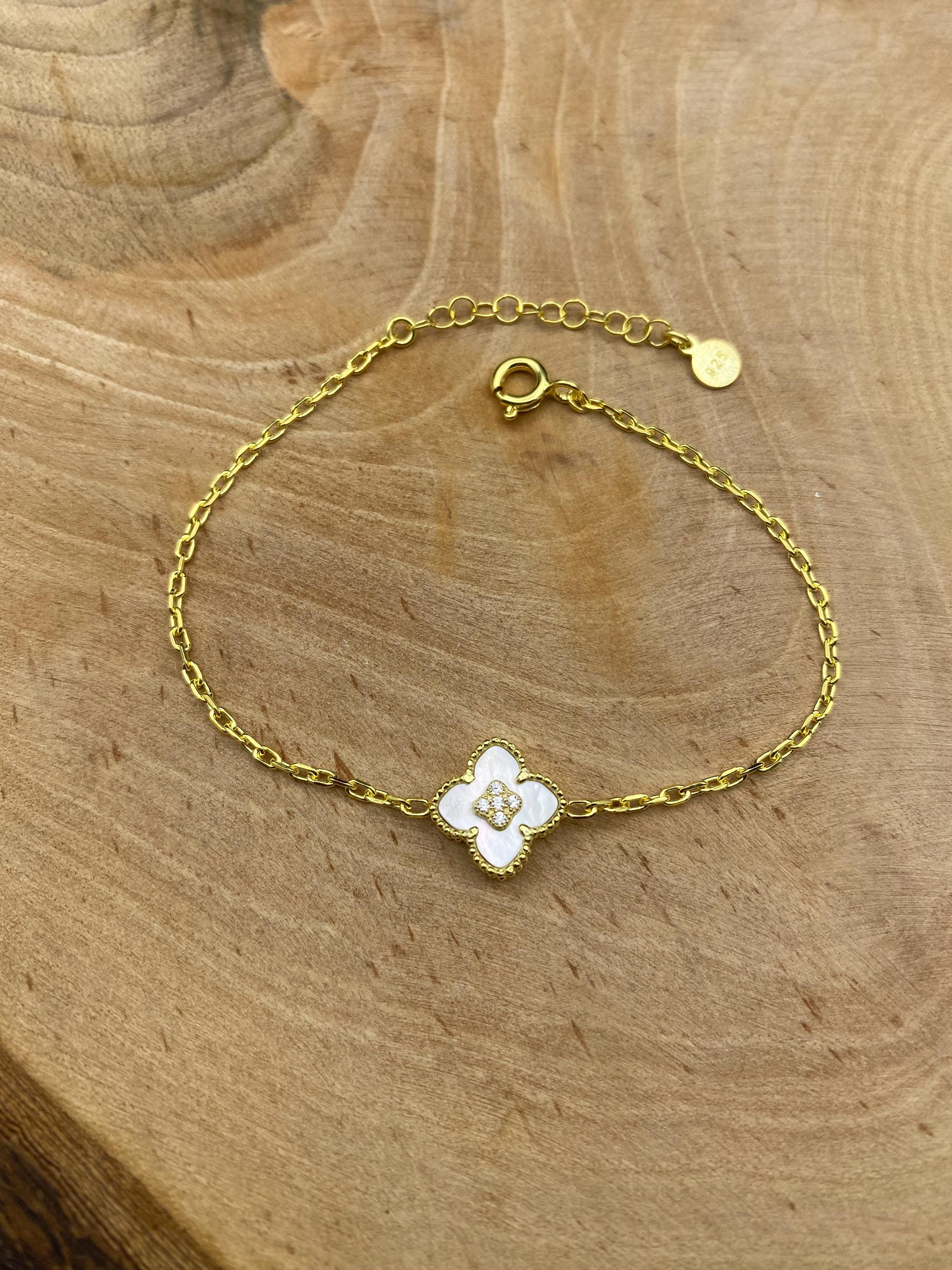 925K Sterling Silver, 10MM Clover Bracelet, Unique Clover