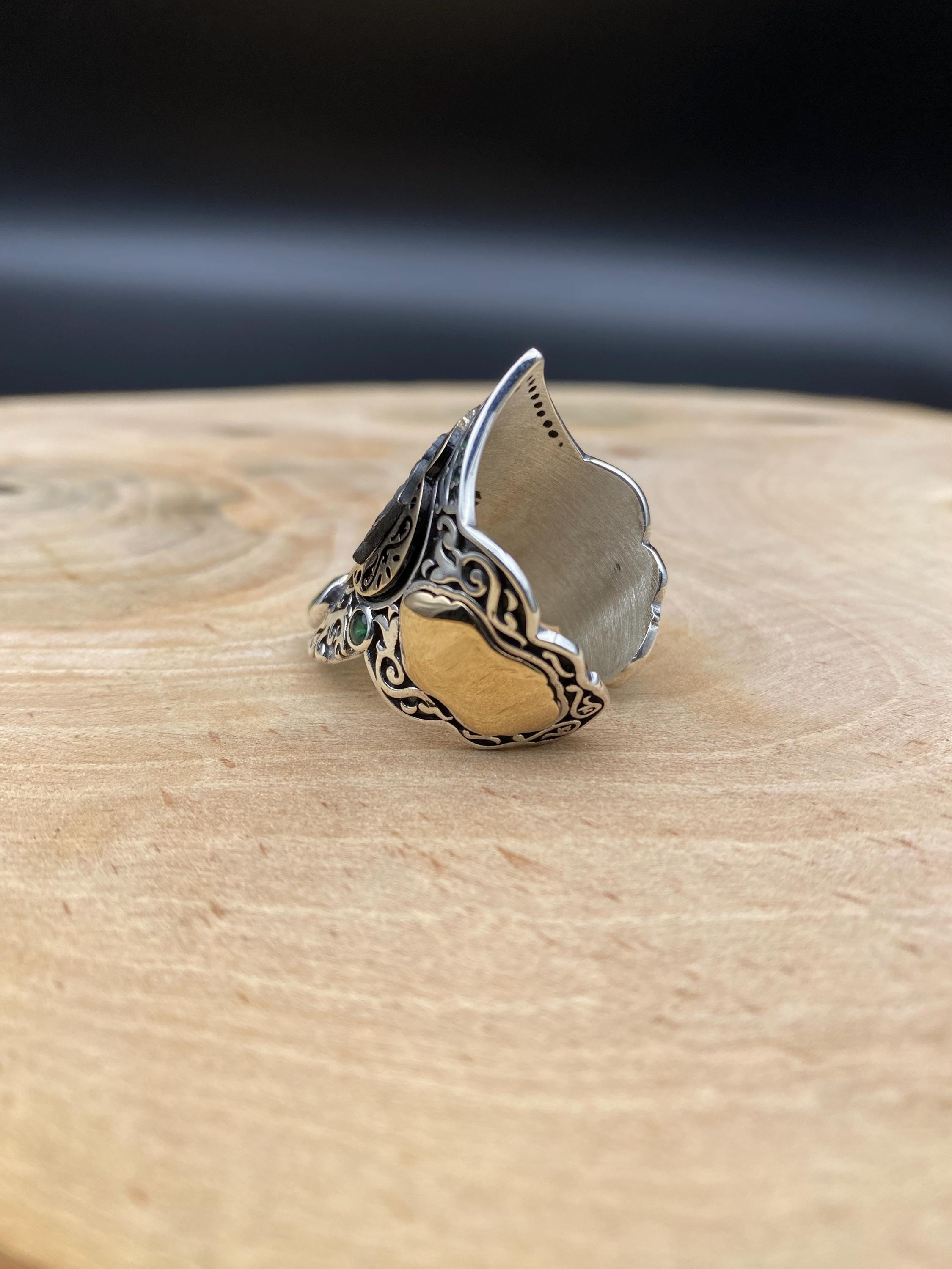 KAMBO Anello Albanese In Argento Sterling 925 Massiccio Da - Foto 13