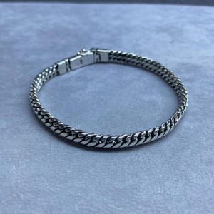925 Sterling Silver Viking Chain Bracelet Oxidized Silver Chain Bracelet  Men's Jewelry