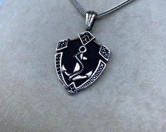 Anchor Necklace, Nautical Jewelry, Necklace For Unisex, Handmade Pendant, Charm Necklace, Oxidized Necklace, 925 Sterling Silver