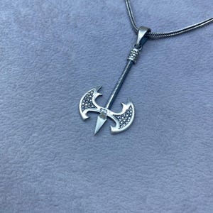 Handmade Sterling Silver Viking Axe Necklace: Warrior Pendant