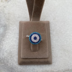 Evil Eye Ring, 925 Sterling Silver Evil Eye Ring, Handmade Evil Eye Ring, Women&#39;s Ring,Valentine&#39;s Day Gift For Him Gift For Women