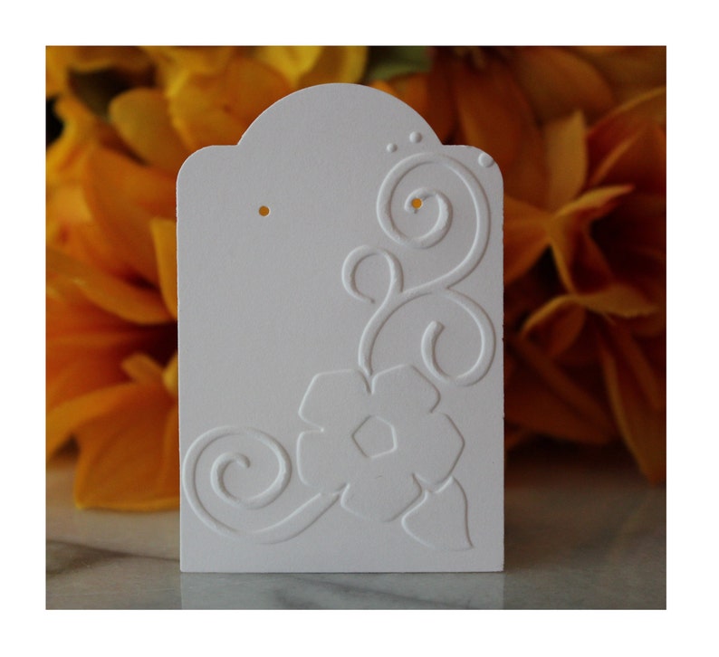 Earring Cards 2x3 Embossed Floral Retail Display Etsy