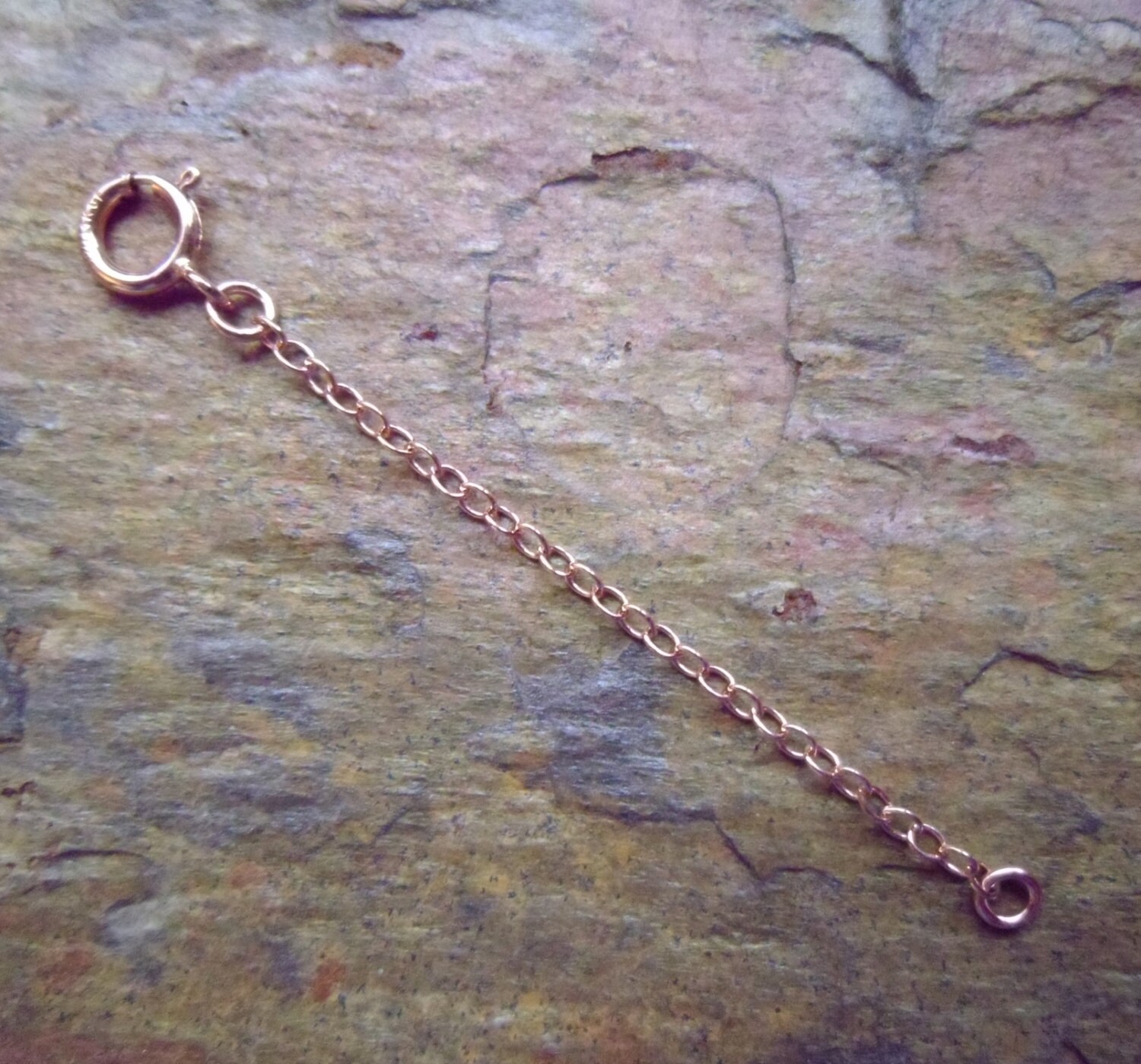 14kt Rose Gold Filled Necklace Extender w/ Spring Ring Clasp Etsy