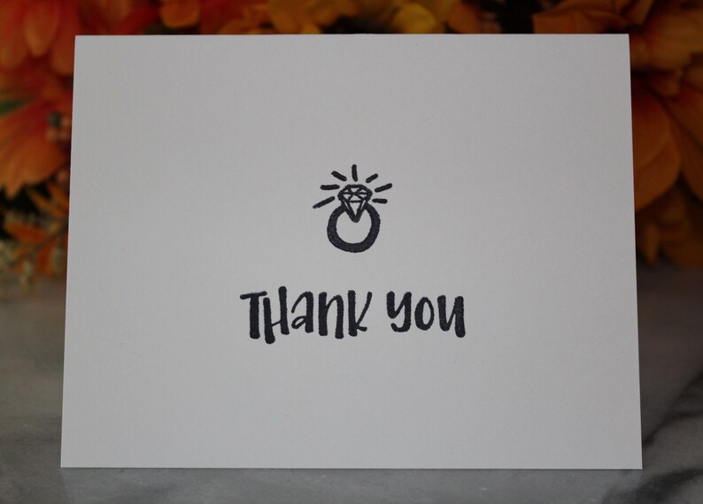 Engagement Party Ideal Thank You Note Cards For Weddings Bridal Shower Engagement Ring Thank You Cards /& Envelopes FREE SHIPPING