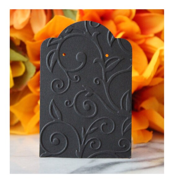 Earring Cards 2x3 Embossed Black Retail Display Etsy