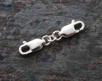 1" Jewelry Connector - .925 Sterling Silver Necklace Extender, Anklet Extender, Bracelet Extender - Lobster Claw Extension - DIY Repair