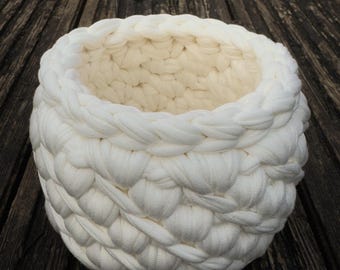Handmade knit basket small-Organizer basket-Gift idea