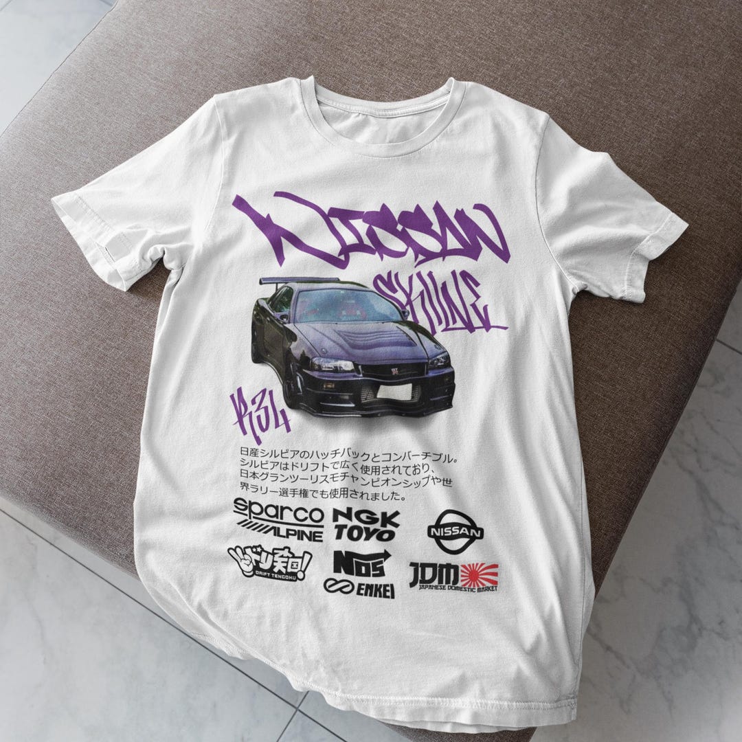 Nissan GT-R R34 T-shirt | JDM Skyline Legend Tee, Japanese Car Culture ...