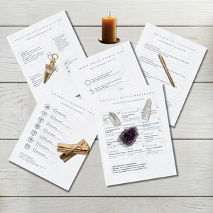 Guía de rituales diarios para el TDAH para el manejo de la energía. Hojas de referencia de rutinas espirituales neurodivergentes. Sistema de péndulo de cristal de chakra lunar digital.