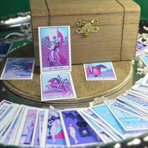TINY TAROT Deck in WOODEN Collector Box