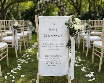 Reserved Memorial Chair Sign Wedding, Lace In Loving Memory Banner, Personalized Reserved Seat Sign, Ceremony Aisle Decor