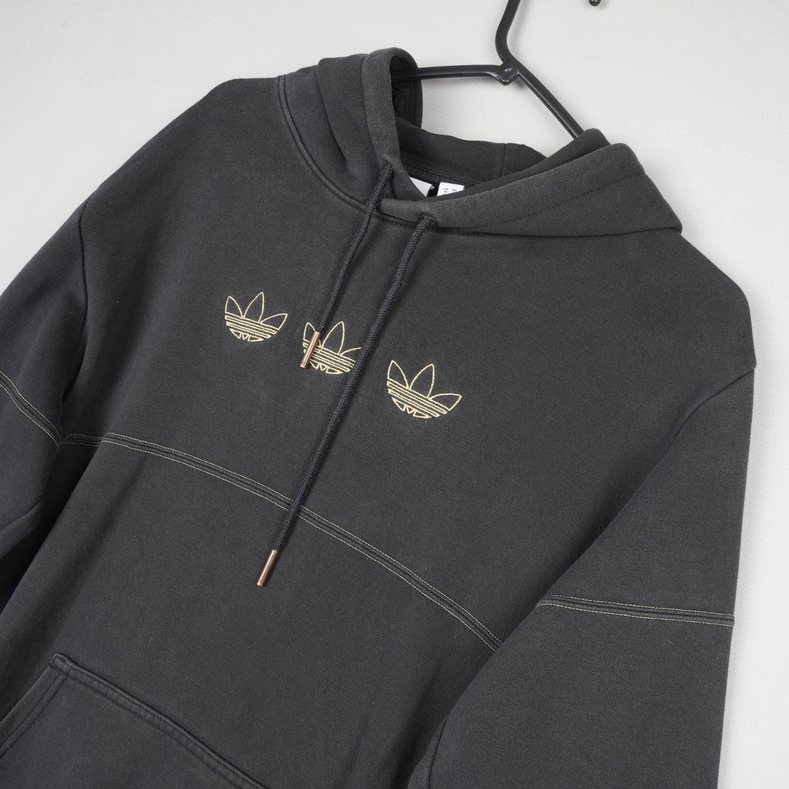 Hoodie Unisex Adidas Trefoil Hoodie Schwarz Gold Adidas Black Gold UK