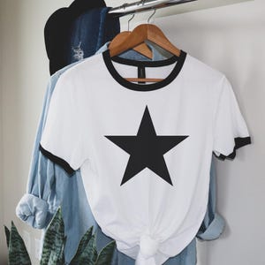 Star Ringer T Shirt - Minimalist Abstract Geometric