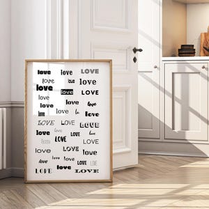Love Print, Love Typography Print, Love Printable Wall Art, Love Poster, Trendy Poster, Digital Download, Love Modern Wall Decor, Love Word