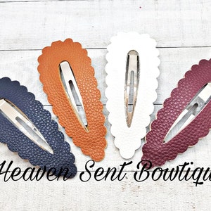 Boho Hair Clip for Women/Faux Leather Hair Clip/Trendy Hair Accessories/Trendy Hair Clip/Large Snap Clip for Women/Lady snap clips