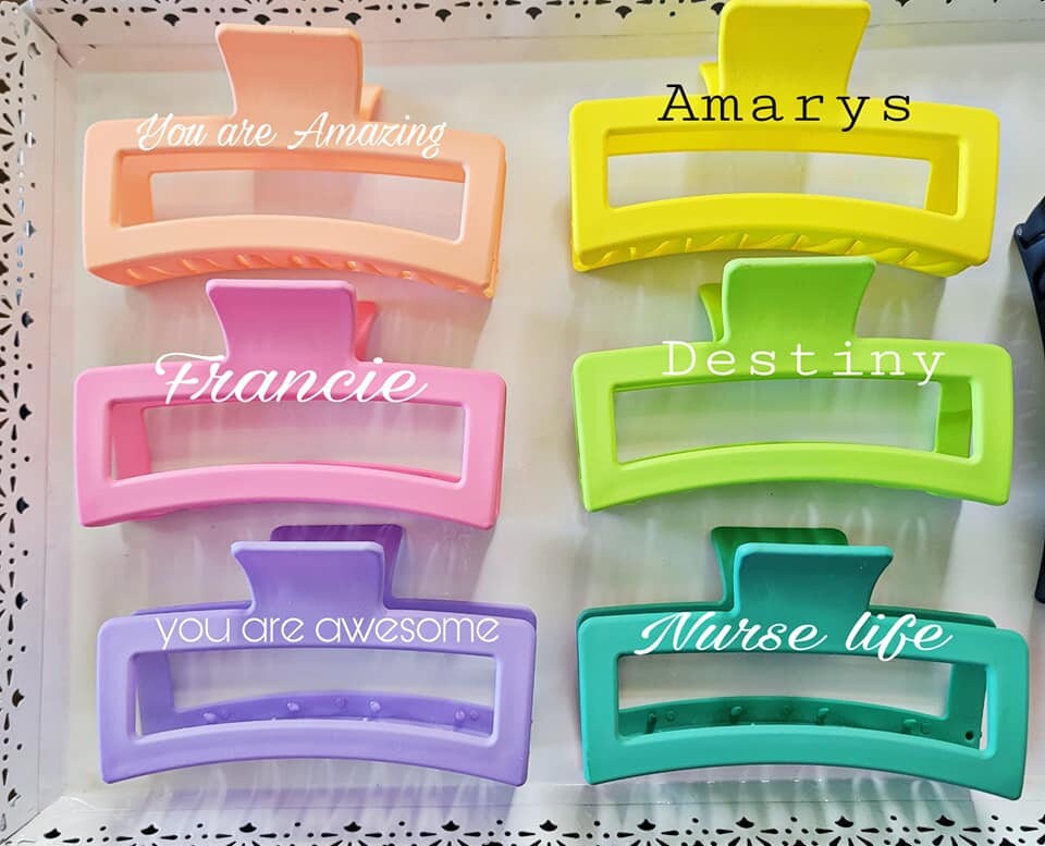 Monogram Hair Claws/acrylic Hair Clip/personalized Hair Etsy