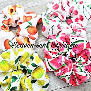 Fruit Scrunchies,  Hair Tie, Watermelon Scrunchie, Scrunchy, Fruit Scrunchie, Spring Scrunchies