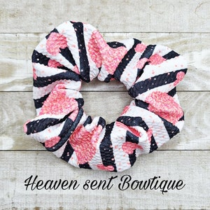 Valentine&#39;s Day Scrunchies,  Hair Tie, Scrunchie, Scrunchy,  Heart Scrunchie, Spring Scrunchies