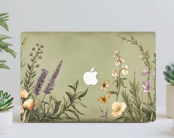 Cottagecore Floral MacBook Case: Vintage Botanical Laptop Cover
