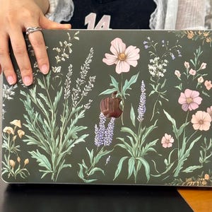 Botanical Floral MacBook Case Hard Shell - Aesthetic Laptop Cover for MacBook Air/Pro 13 14 15 16 Inch | Custom Personalized Protective Case