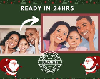 Benutzerdefinierter Farbstil Cartoon Fotos | Hochzeit Fotogeschenke | Familienporträts | Leinwand Gemälde | Geburtstags-Geschenke