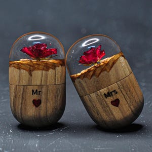 Premium Slim Engagement Ring Box / Proposal Ring Box / Travel Ring Box / Ring Bearer Box - Double Hinge - Personalized - Wanderweg Shop