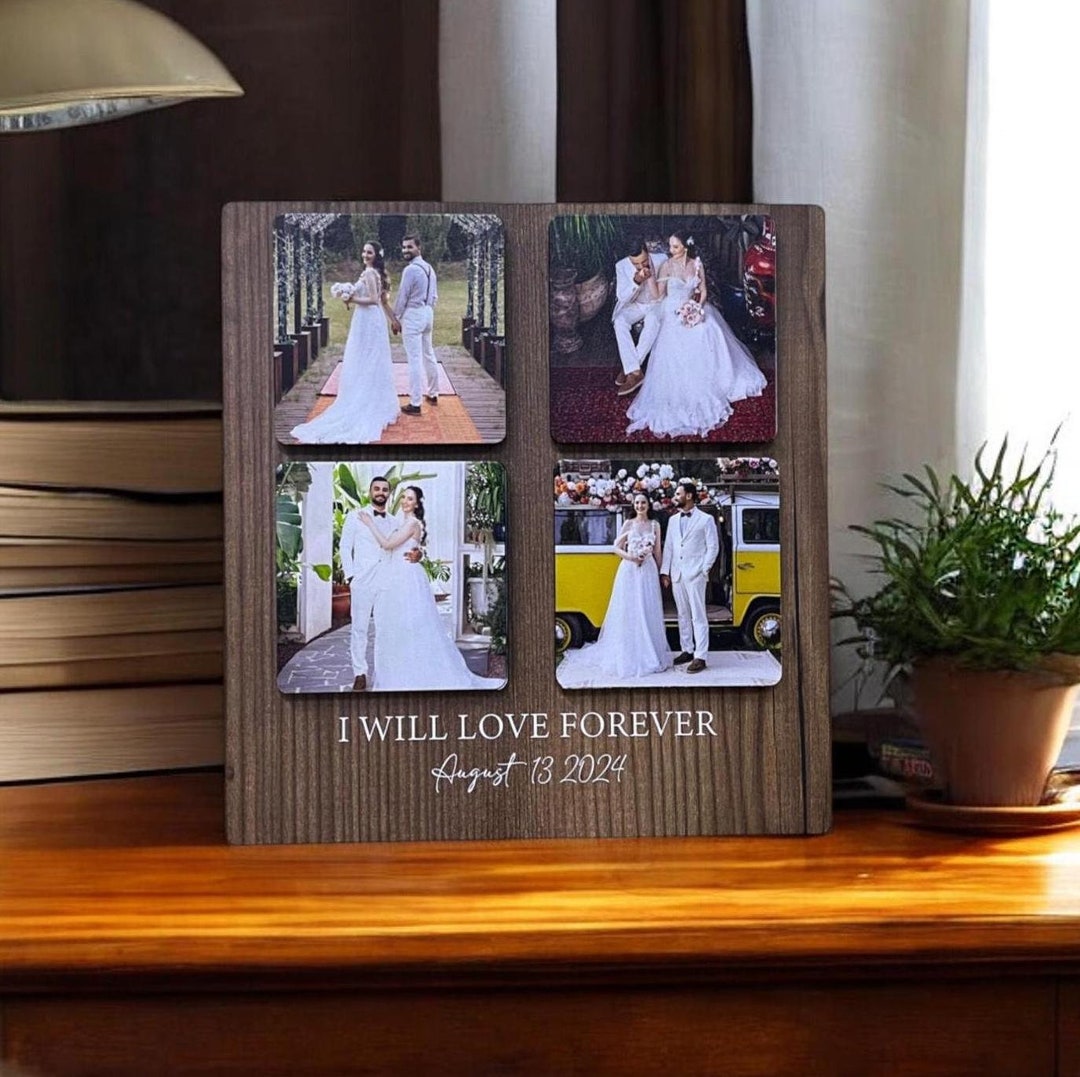 First Date Photo Frame Personalized Photo Frame Engagement Wooden Photo Frame Any Date Any ...