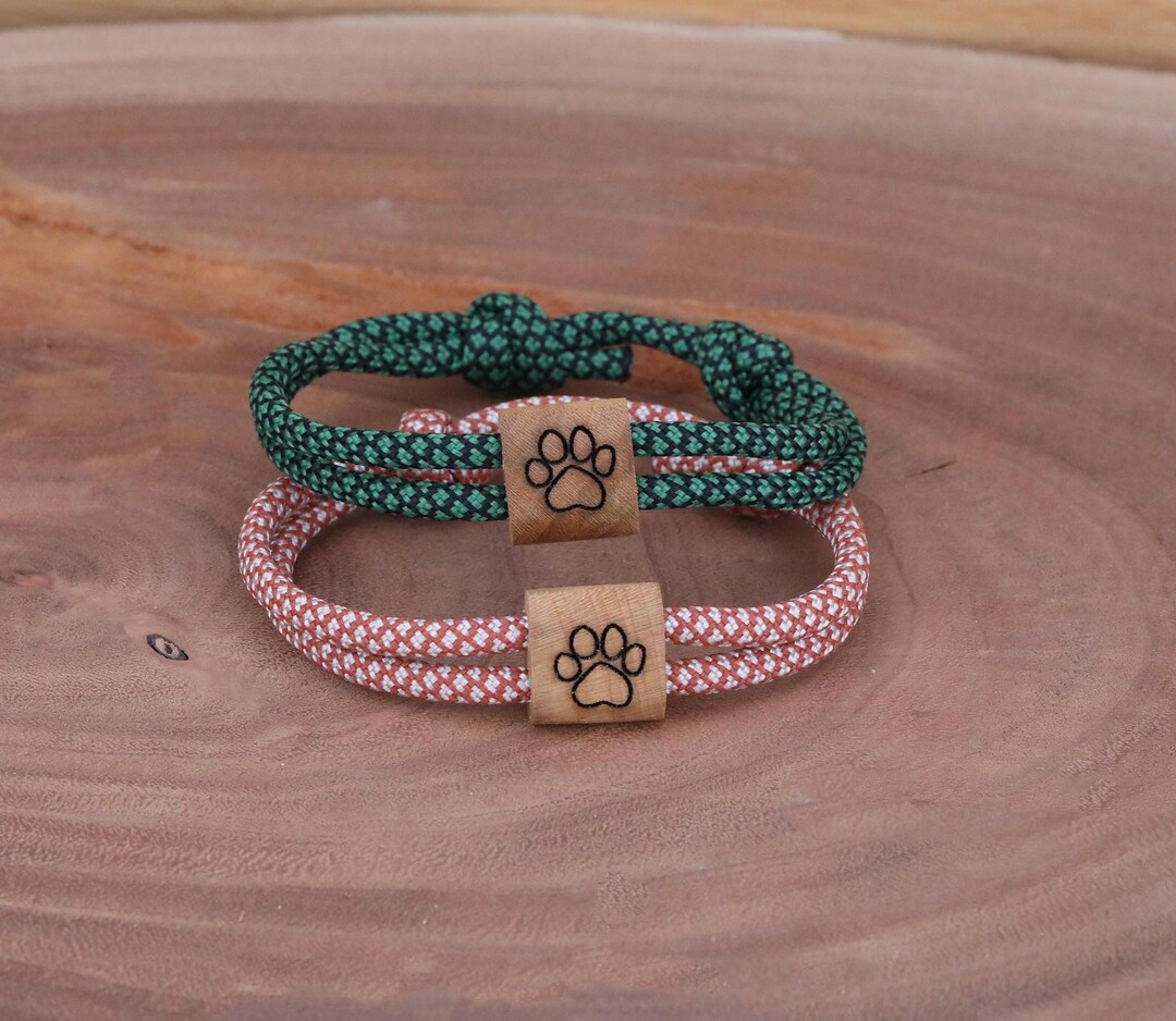 Personalized Paw Print Paracord Bracelet: Custom Pet Memorial Jewelry ...