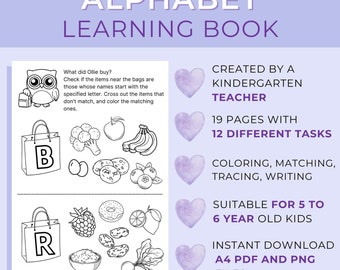 Preschool Alphabet Worksheet, Toddler Learning Activity (PDF)