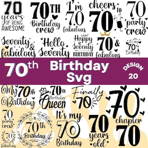 70 & fabelhaft SVG, 70 Geburtstag SVG, 70 SVG, Happy Birthday SVG, 70 Jahre alt SVG Schnittdatei für Cricut, Geburtstag Sofort digitaler Download