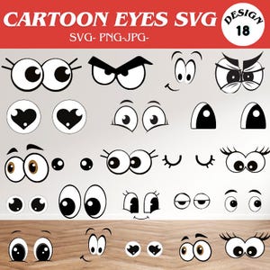 Emoticon svg, Cara svg, Emoji ojos clipart vector svg png dxf eps archivo de corte de plantilla para silueta cricut vinilo, Paquete de ojos Svg, Emoji ojos