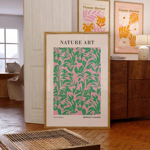 Abstract Botanical Flowers Print Boho Flower Poster Abstract Art Print Floral Print Digital Download Retro Flower Poster Flower Market Print
