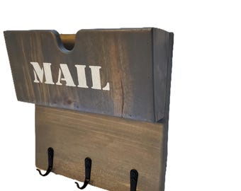 Handmade Mail & Key Holder – Small | Wall Organizer for Keys, Mail, and More