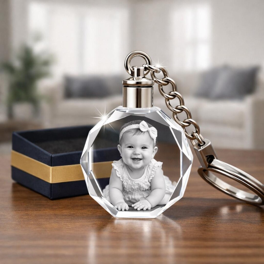 3D Crystal - Octagon Keychain - Etsy