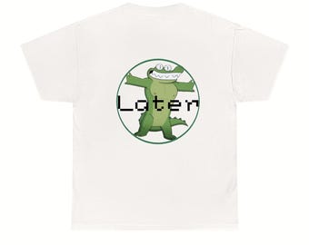 Later Gator Shirt, Vintage Y2K Baby Tee, Retro Alligator Print Cropped T-Shirt, Funky Aesthetic Graphic Tee, Trendy 2000s Fashion, Later Tee