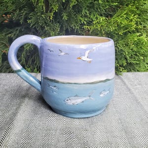 Handmade Pottery Mug, &quot;Two worlds&quot;